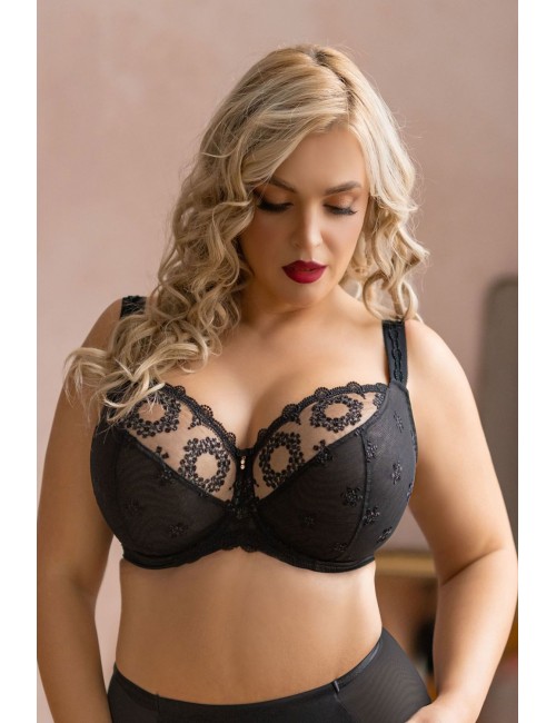 Kris line - reggiseno soft coppe grandi con ferretto fortuna brasoft nero