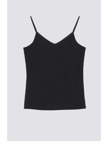 Top spalla sottile in cotone e modal perfect line cotton vobt01674 black
