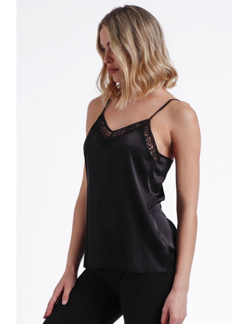 Admas - camicetta in pizzo escote 43491 nero