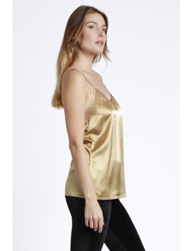 Admas - camicetta in pizzo escote 43491 champagne