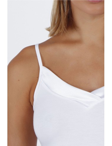 Admas - top con scollo in raso 43483-0-004 bianco