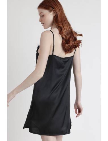 Admas - sottoveste con piume 61322-0-110 nero