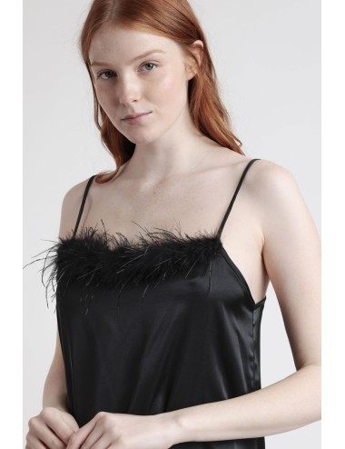 Admas - sottoveste con piume 61322-0-110 nero
