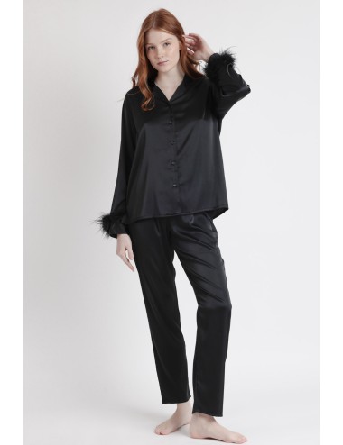 Admas - pigiama lungo satinato 62550-0-110 nero
