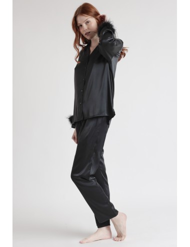 Admas - pigiama lungo satinato 62550-0-110 nero