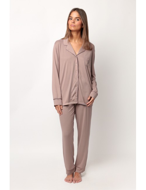 Admas - pigiama lungo microfibra 62617-0-172 moka