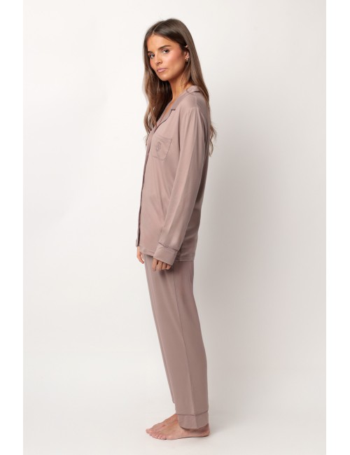 Admas - pigiama lungo microfibra 62617-0-172 moka