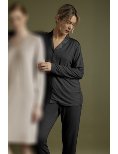 Admas - pigiama lungo modal 63647-0-110 nero