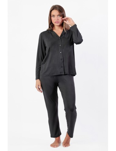 Admas - pigiama lungo modal 63647-0-110 nero