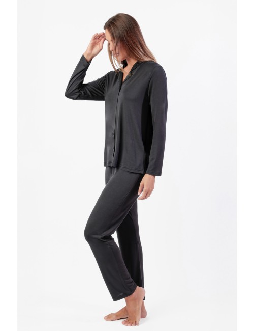 Admas - pigiama lungo modal 63647-0-110 nero
