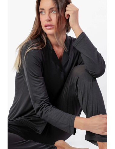 Admas - pigiama lungo modal 63647-0-110 nero