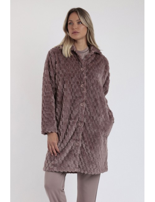 Admas - accappatoio in jacquard corel 67155-0-172 moka