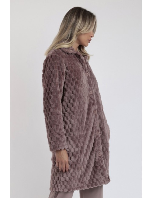 Admas - accappatoio in jacquard corel 67155-0-172 moka