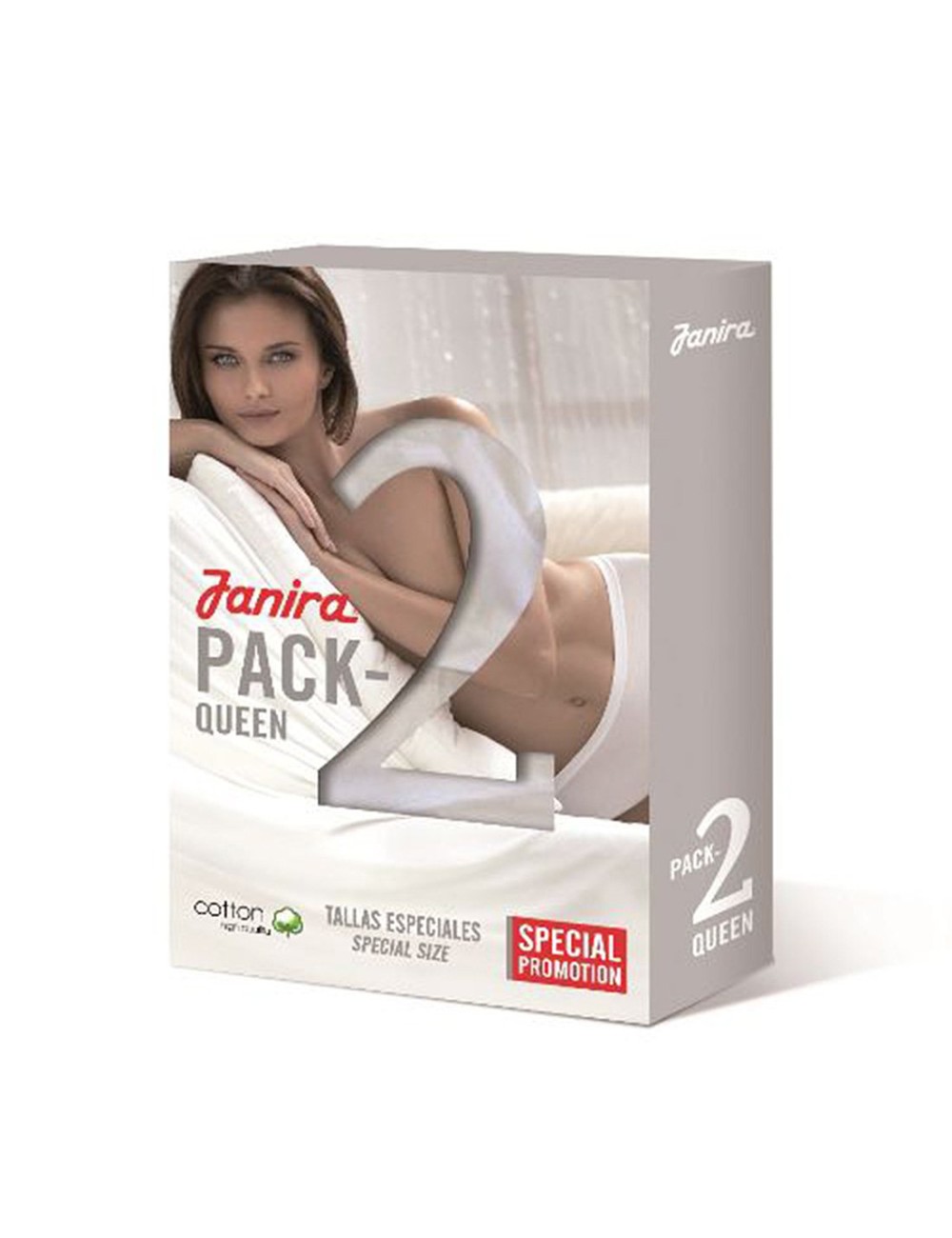 Bi-pack 2 maxi-queen esencial slip misure speciali 1031643 white