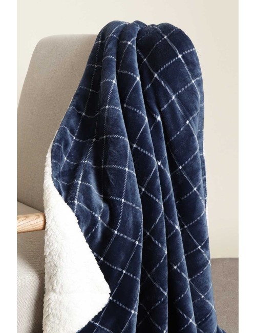 Admas - plaid unisex double-face corel 69035-0-0216 navy