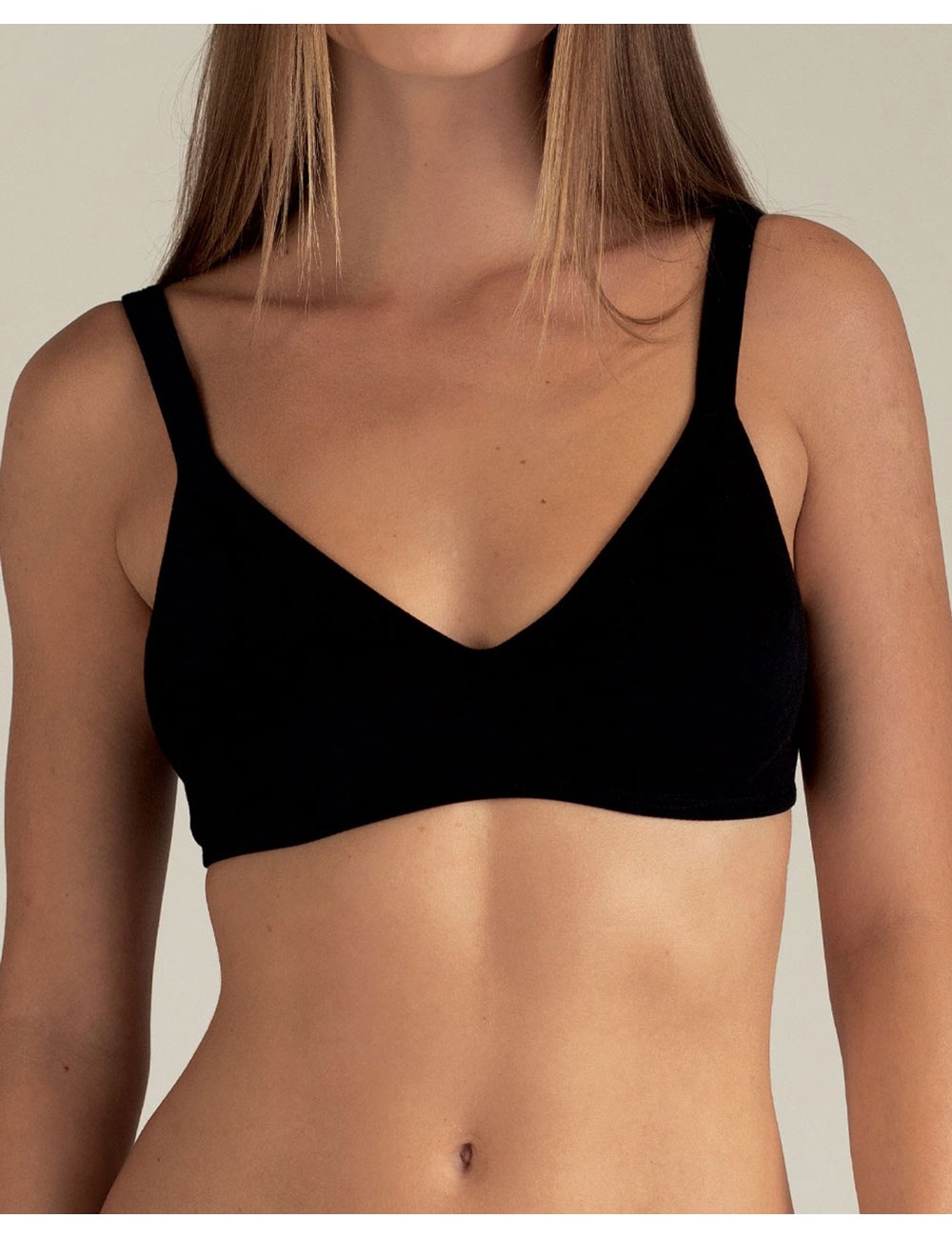 Parisblue - reggiseno sfoderato senza ferretto in cotone lara nero