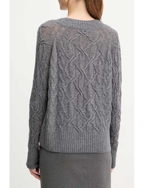 Ermanno scervino - maglia scollo a v m/l d474m501dge m4700 grigio