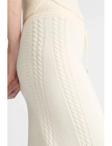 Ermanno scervino - pantalone cropped in misto lana e cashmere con motivo a trecc