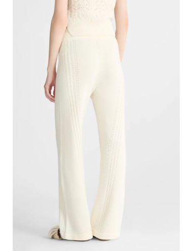 Ermanno scervino - pantalone cropped in misto lana e cashmere con motivo a treccia d474p501njg 10606