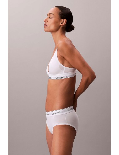 Ck - brassière leggermente foderata - icon cotton modal lv00qf8498-100 bianco
