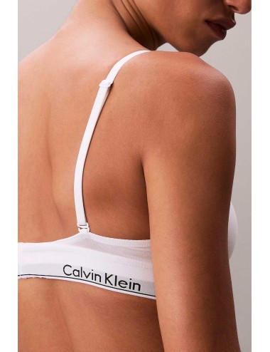 Ck - brassière leggermente foderata - icon cotton modal lv00qf8498-100 bianco