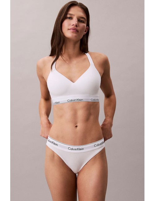 Ck - brassière di sostegno - icon cotton modal lv00qf8500-100 bianco