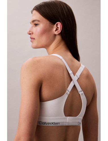 Ck - brassière di sostegno - icon cotton modal lv00qf8500-100 bianco