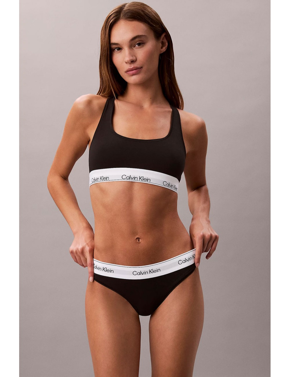 Ck - slip brasiliani - icon cotton modal lv00qf8522 ub1 nero