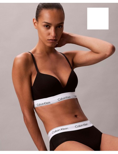 Ck - reggiseno con scollo profondo - icon cotton modall lv00qf8502-100 bianco