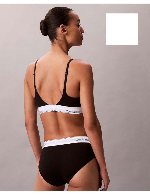 Ck - reggiseno con scollo profondo - icon cotton modall lv00qf8502-100 bianco