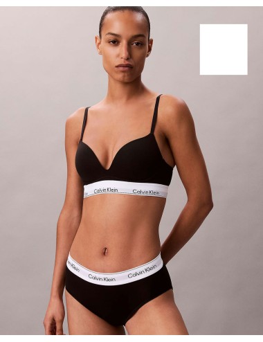 Ck - reggiseno con scollo profondo - icon cotton modall lv00qf8502-100 bianco