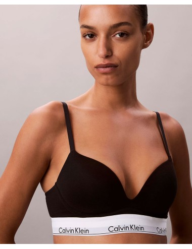 Ck - reggiseno con scollo profondo - icon cotton modal lv00qf8502-ub1 nero