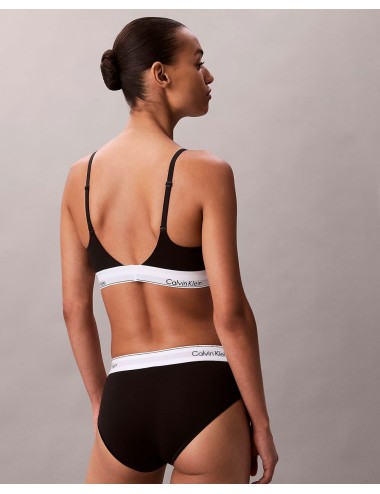 Ck - reggiseno con scollo profondo - icon cotton modal lv00qf8502-ub1 nero