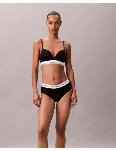 Ck - reggiseno con scollo profondo - icon cotton modal lv00qf8502-ub1 nero