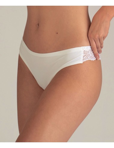 Parisblue - brasiliana in pizzo elasticizzato fairy bianco