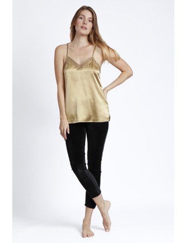 Admas - camicetta in pizzo escote 43491 champagne