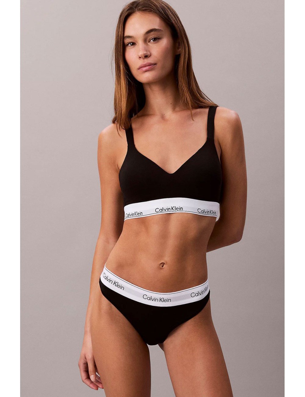 Ck - perizoma - icon cotton modal lv00qf8518 ub1 nero