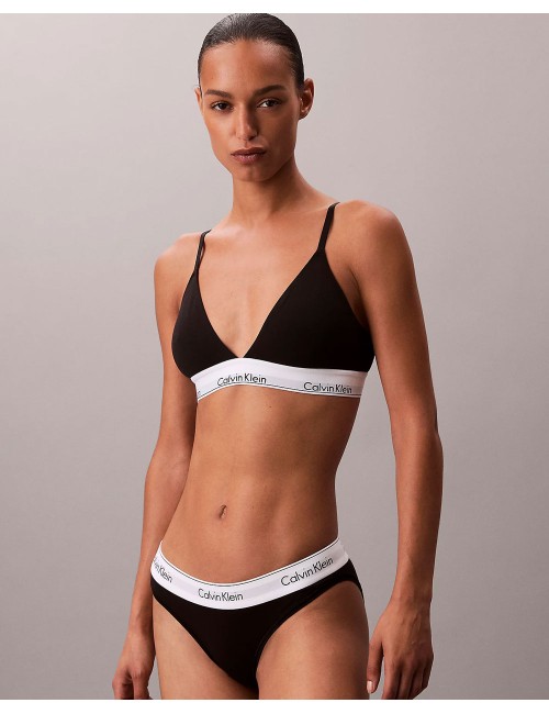 Ck - brassière leggermente foderata - icon cotton modal lv00qf8498-ub1 nero