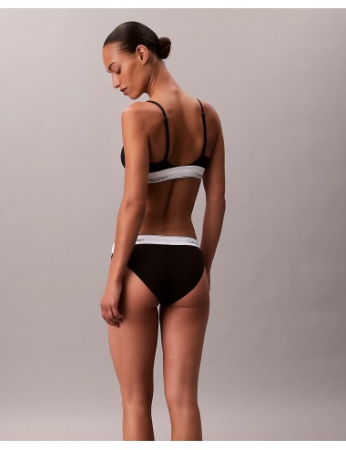 Ck - brassière leggermente foderata - icon cotton modal lv00qf8498-ub1 nero