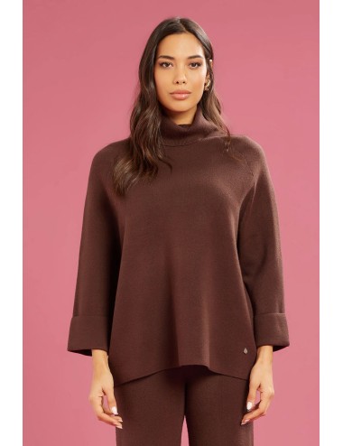 Fresh flower - dolcevita maglia chiusa ff652 cioccolato