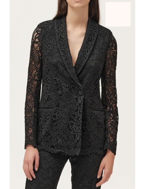 Giacca doppiopetto in pizzo ww30545 sabbia +++