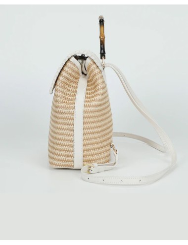 Zaino in paglia m8-j201122 bianco