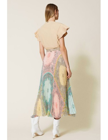 Twinset - gonna lunga con stampa patchwork bandana 221tp2707 06801