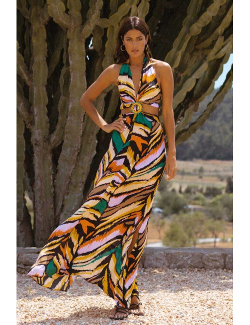 Abito lungo fantasia lia/h tigr-a