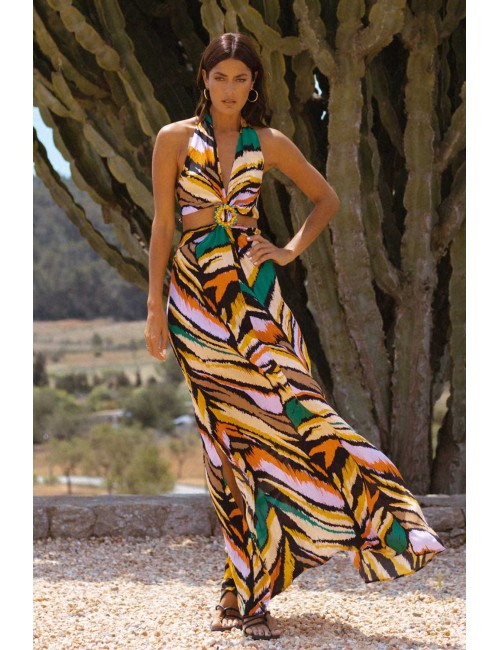 Abito lungo fantasia lia/h tigr-a