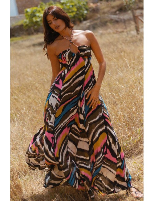 Abito lungo fantasia chloe/h tigr-v