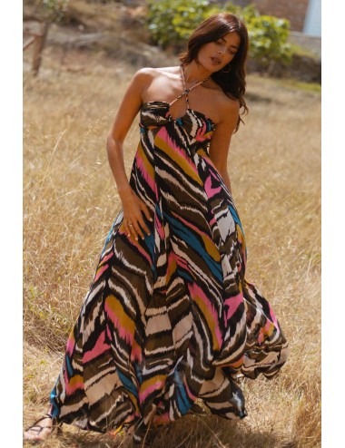 Abito lungo fantasia chloe/h tigr-v