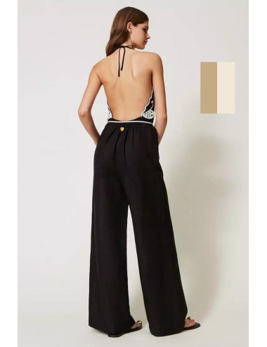 Tuta in misto lino con ricami bic. natural beige/madreperla 251lb2faa 12193 +++