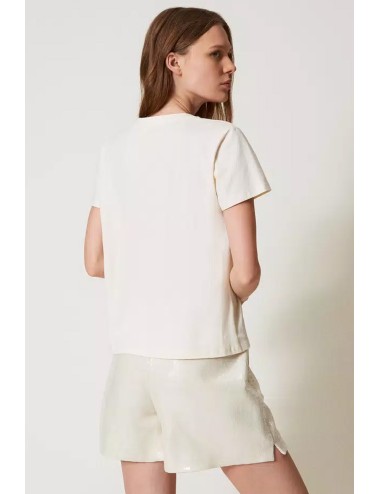 T-shirt regular con logo in paillettes 251ll2sdd 00003