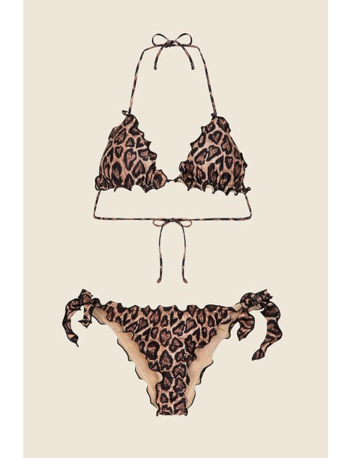Effek - bikini triangolo con slip regolabile fantasia fk25-2208x14